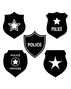 Police Badge Silhouette Clip Art