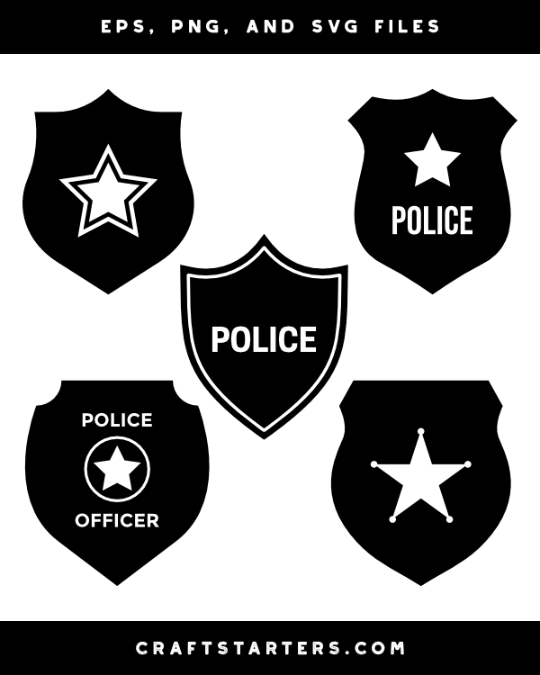 Police Badge Silhouette Clip Art