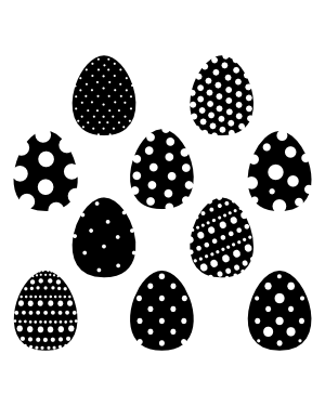 Polka Dot Easter Egg Silhouette Clip Art