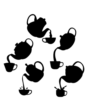 Pouring Teapot Silhouette Clip Art