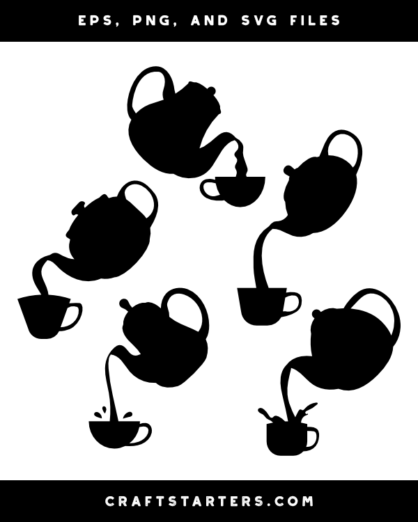 Pouring Teapot Silhouette Clip Art