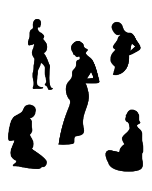 Pregnant Woman Silhouette Clip Art