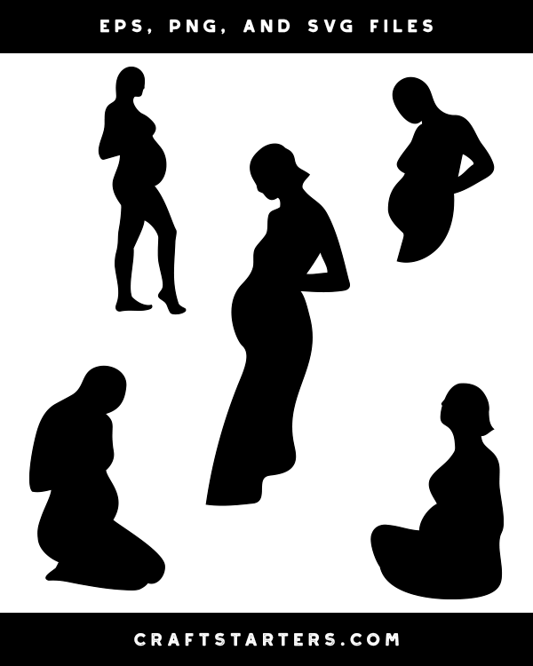 Pregnant Woman Silhouette Clip Art