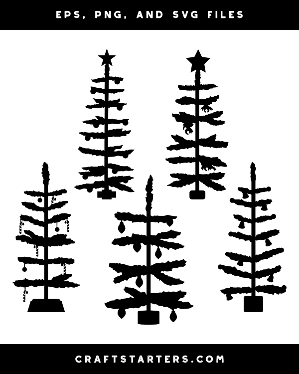 Primitive Christmas Tree Silhouette Clip Art