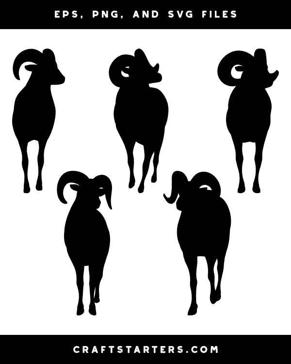 Ram Front View Silhouette Clip Art