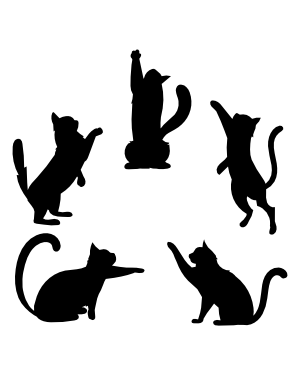 Reaching Cat Silhouette Clip Art