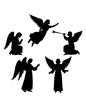Realistic Angel Silhouette Clip Art
