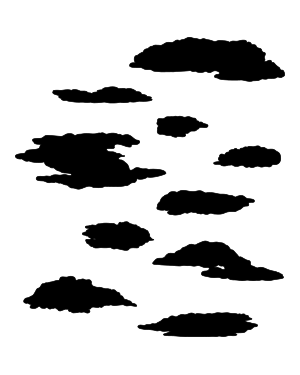 Realistic Cloud Silhouette Clip Art