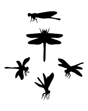 Realistic Dragonfly Silhouette Clip Art