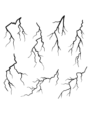 Realistic Lightning Bolt Silhouette Clip Art