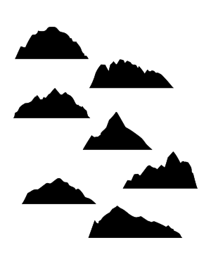 Realistic Mountain Silhouette Clip Art