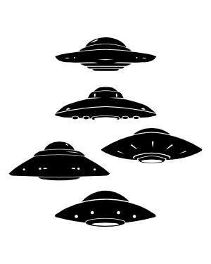Realistic UFO Silhouette Clip Art