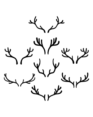 Reindeer Antlers Silhouette Clip Art