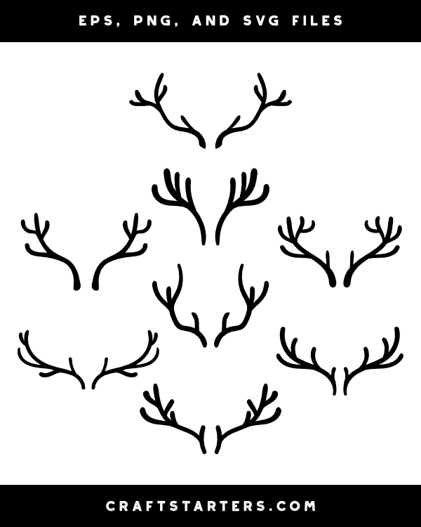 Reindeer Antlers Silhouette Clip Art
