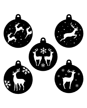 Reindeer Christmas Ball Ornament Silhouette Clip Art