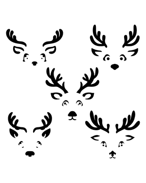 Reindeer Face Silhouette Clip Art