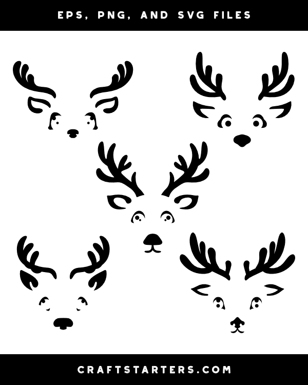 Reindeer Face Silhouette Clip Art