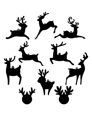 Reindeer Ornament Silhouette Clip Art