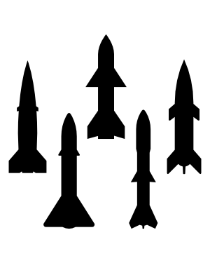 Rocket with Fins Silhouette Clip Art