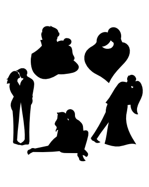 Romantic Couple Silhouette Clip Art