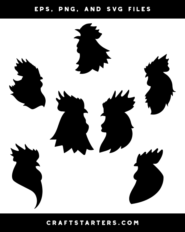 Rooster Head Silhouette Clip Art