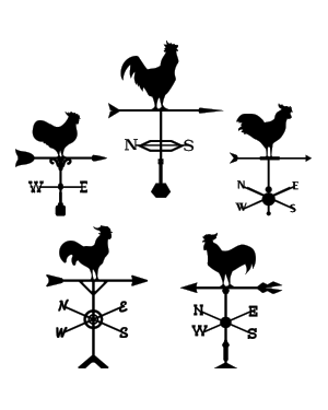 Rooster Weathervane Silhouette Clip Art