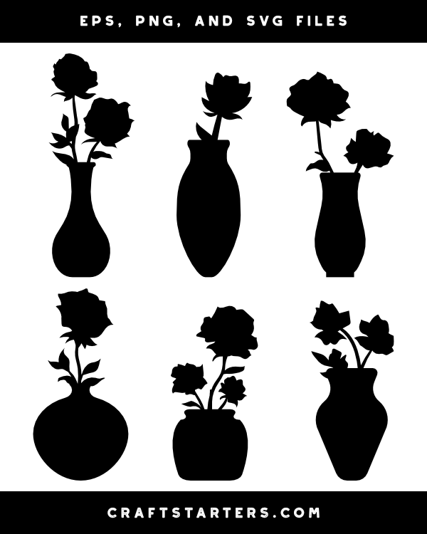 Rose Vase Silhouette Clip Art