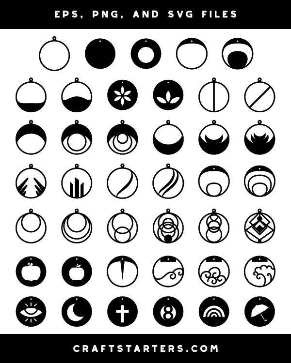 Round Earring Silhouette Clip Art