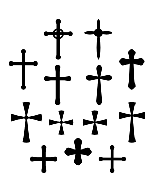 Rounded Cross Silhouette Clip Art