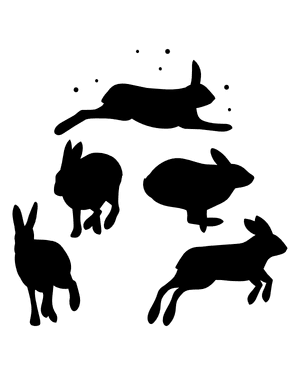 Running Arctic Hare Silhouette Clip Art