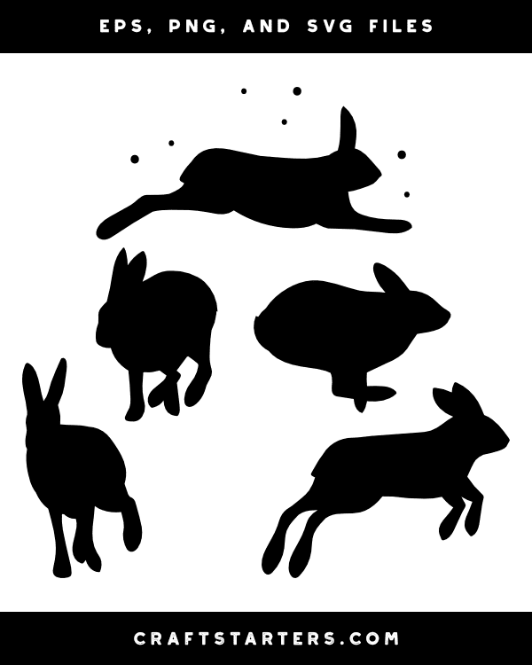 Running Arctic Hare Silhouette Clip Art