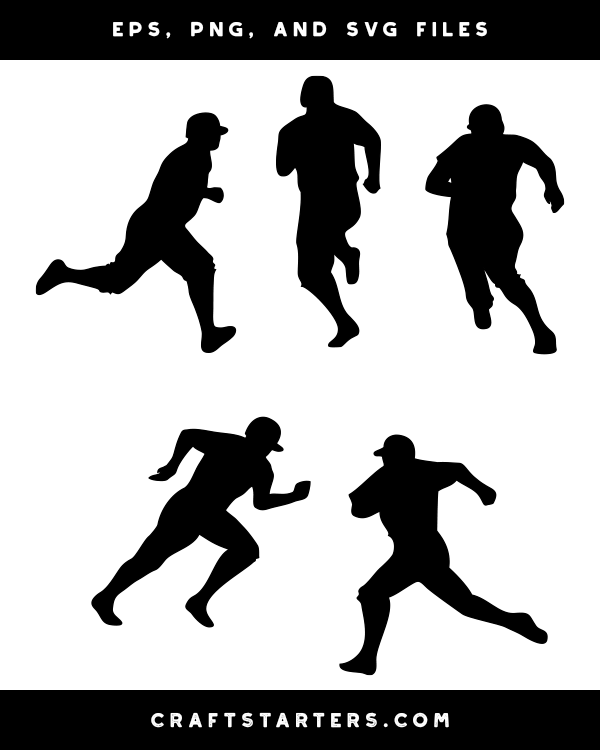 Download Running Baseball Player Silhouette Clip Art