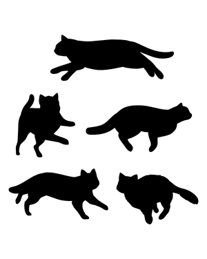 Running Cat Silhouette Clip Art
