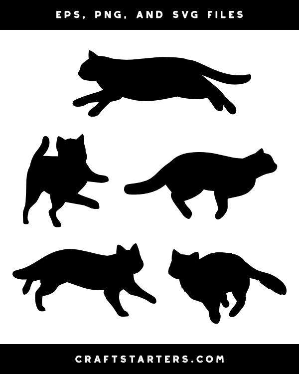 Running Cat Silhouette Clip Art