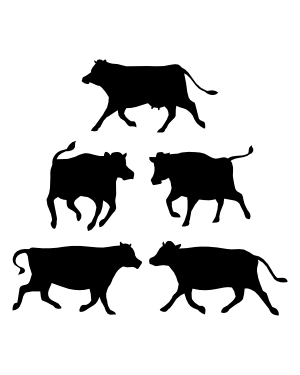 Running Cow Silhouette Clip Art