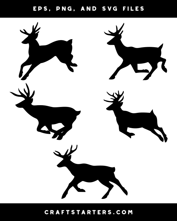 Running Deer Silhouette Clip Art