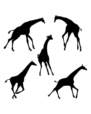 Running Giraffe Silhouette Clip Art