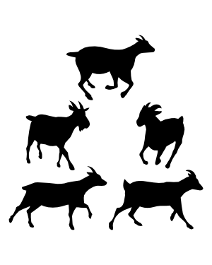 Running Goat Silhouette Clip Art