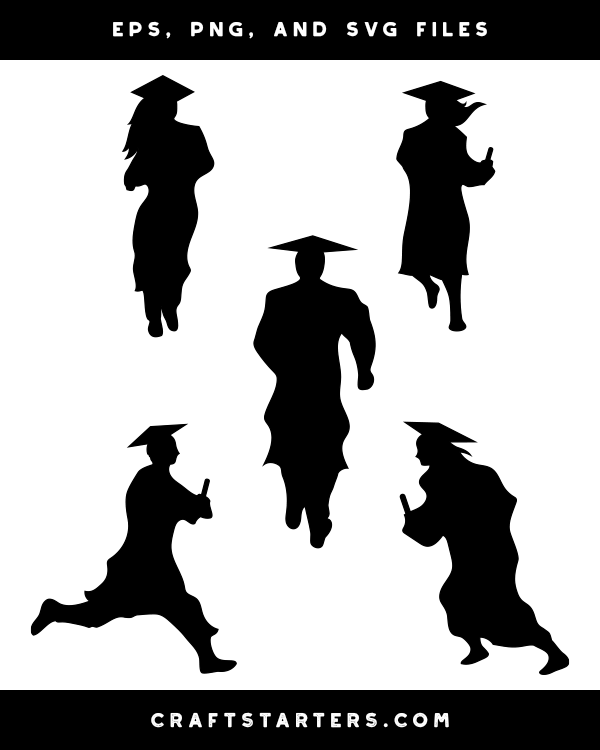 Download Running Graduate Silhouette Clip Art