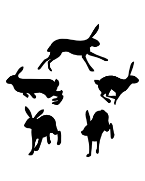 Running Hare Silhouette Clip Art