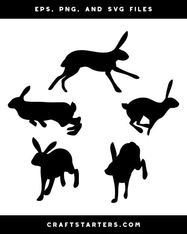 Running Hare Silhouette Clip Art