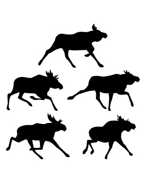 Running Moose Silhouette Clip Art