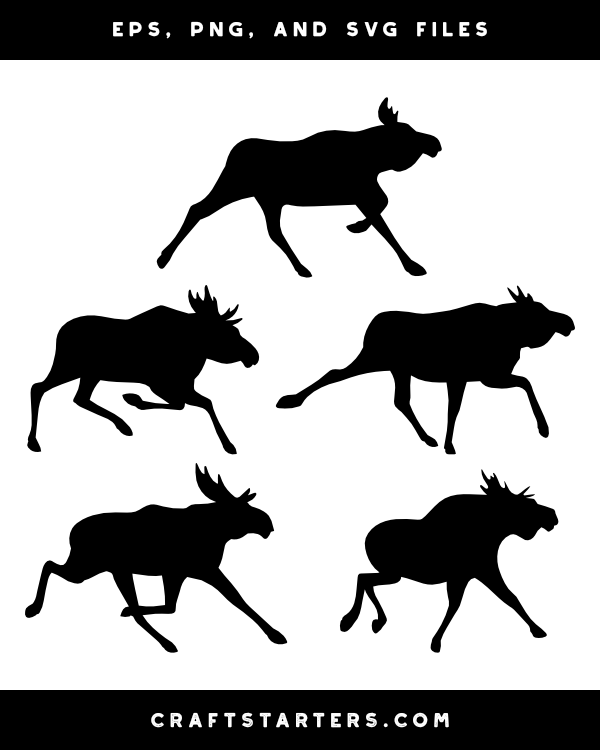 Running Moose Silhouette Clip Art