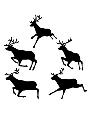Running Reindeer Silhouette Clip Art