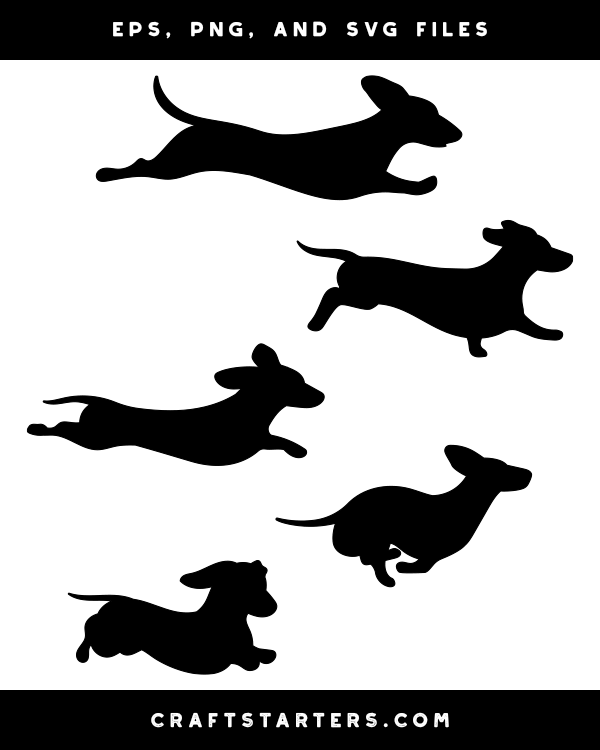 Running Wiener Dog Silhouette Clip Art
