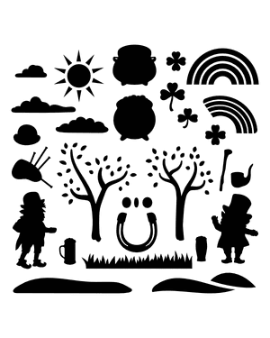 Saint Patrick's Day Scene Creator Silhouette Clip Art