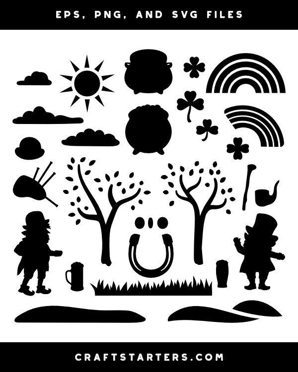 Saint Patrick's Day Scene Creator Silhouette Clip Art