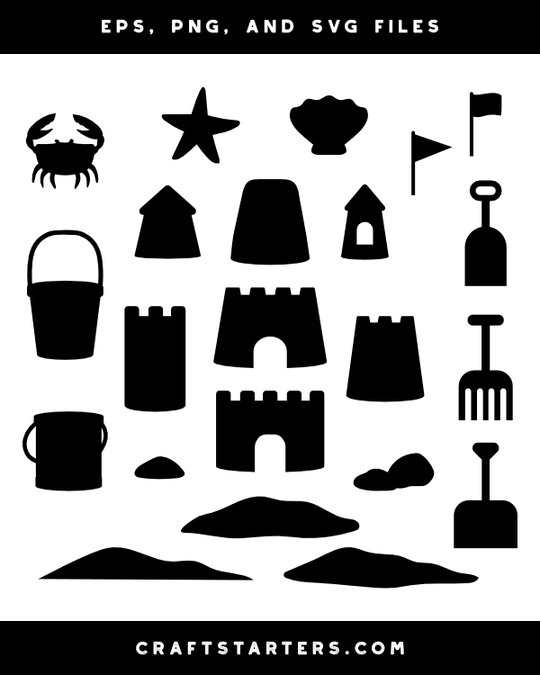 Sand Castle Scene Creator Silhouette Clip Art