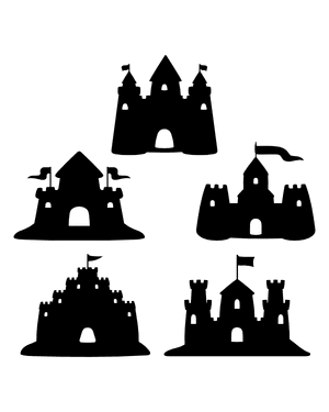 Sand Castle Silhouette Clip Art