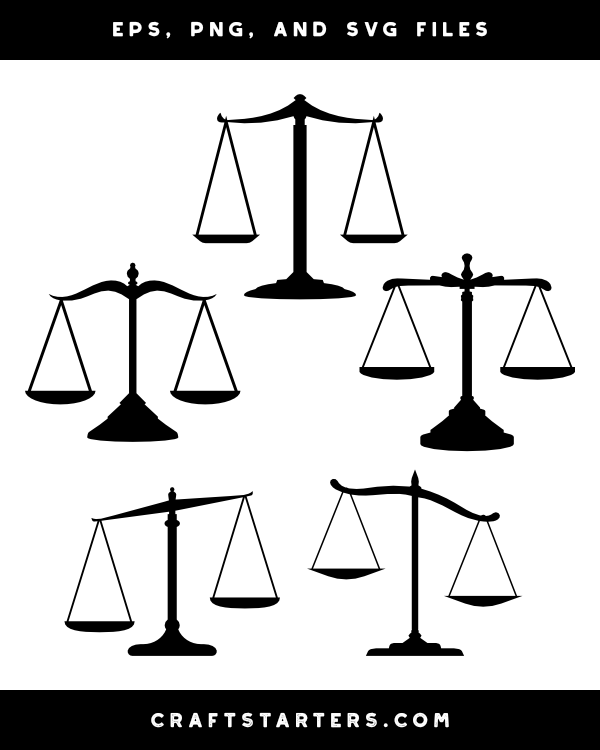 Scales of Justice Silhouette Clip Art